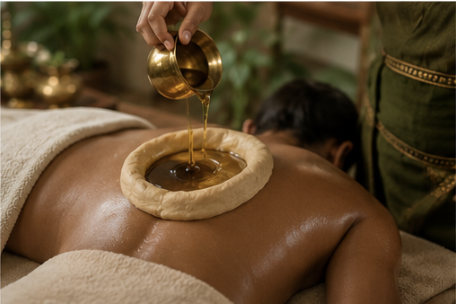 Kati Basti lower back warm oil therapy